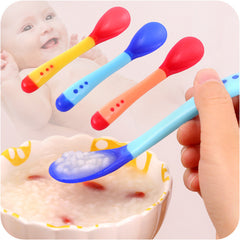 Baby Temperature Safety Silicone Sensing Spoon and Fork,