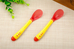 Baby Temperature Safety Silicone Sensing Spoon and Fork,