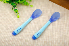 Baby Temperature Safety Silicone Sensing Spoon and Fork,