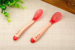 Baby Temperature Safety Silicone Sensing Spoon and Fork,